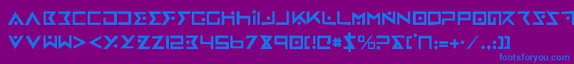 フォントironcobrarh – 紫色の背景に青い文字