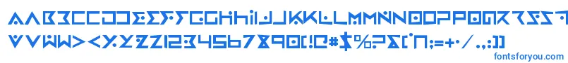 ironcobrarh-Schriftart – Blaue Schriften auf weißem Hintergrund
