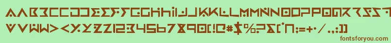 ironcobrarh Font – Brown Fonts on Green Background