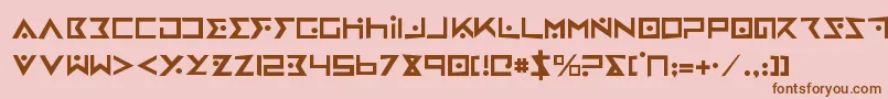ironcobrarh-fontti – ruskeat fontit vaaleanpunaisella taustalla