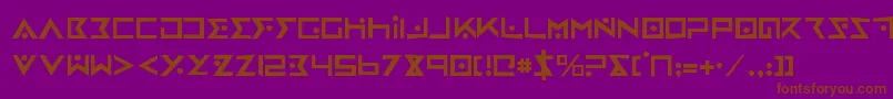 ironcobrarh-Schriftart – Braune Schriften auf violettem Hintergrund