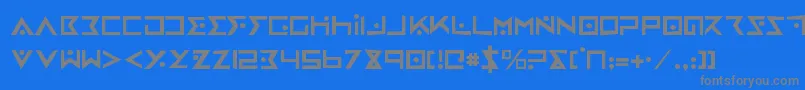 ironcobrarh Font – Gray Fonts on Blue Background
