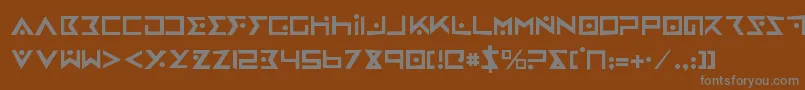 ironcobrarh-fontti – harmaat kirjasimet ruskealla taustalla