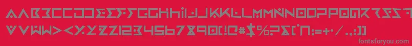 ironcobrarh-Schriftart – Graue Schriften auf rotem Hintergrund