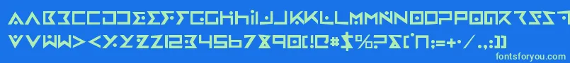 ironcobrarh Font – Green Fonts on Blue Background