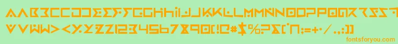 ironcobrarh Font – Orange Fonts on Green Background