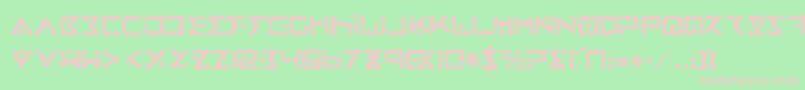 フォントironcobrarh – 緑の背景にピンクのフォント
