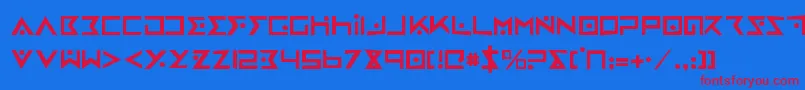 フォントironcobrarh – 赤い文字の青い背景