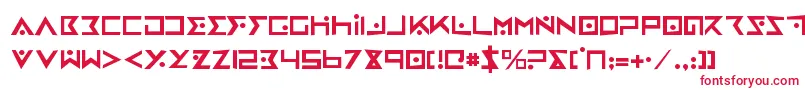 フォントironcobrarh – 白い背景に赤い文字