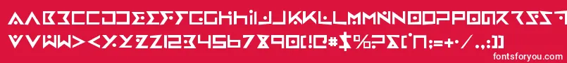 ironcobrarh-Schriftart – Weiße Schriften auf rotem Hintergrund