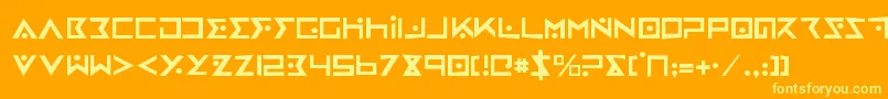 ironcobrarh Font – Yellow Fonts on Orange Background