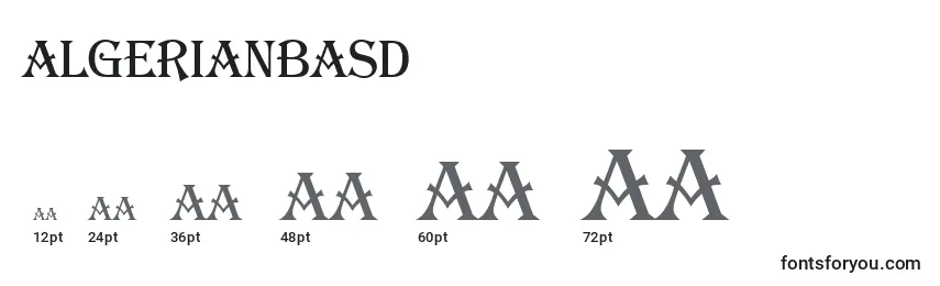 Размеры шрифта Algerianbasd