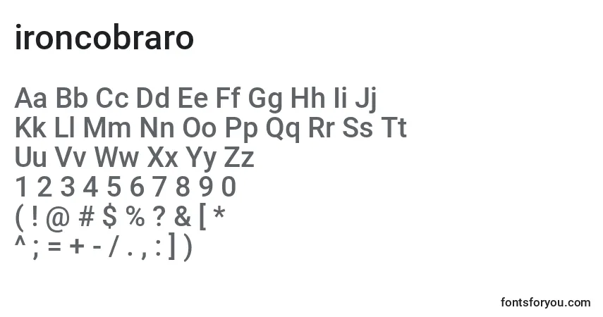 Schriftart Ironcobraro (130530) – Alphabet, Zahlen, spezielle Symbole
