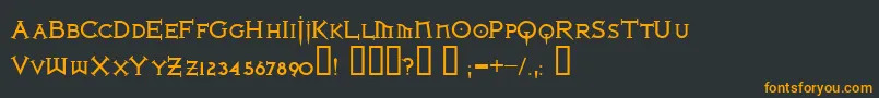 フォントIRONLB   – 黒い背景にオレンジの文字