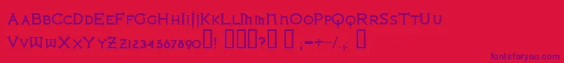Czcionka IRONLB   – fioletowe czcionki na czerwonym tle