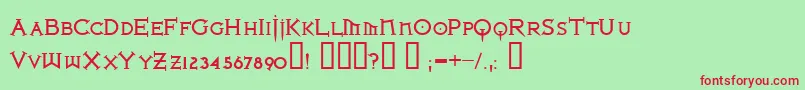 フォントIRONLB   – 赤い文字の緑の背景