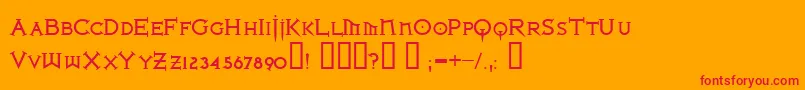 フォントIRONLB   – オレンジの背景に赤い文字