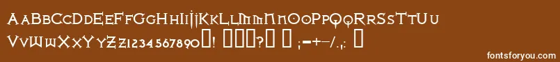 フォントIRONLB   – 茶色の背景に白い文字