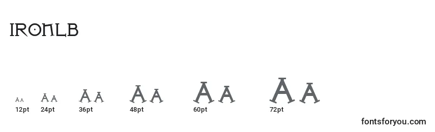 Размеры шрифта IRONLB   (130531)