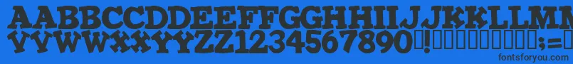 IRONMAN Font – Black Fonts on Blue Background