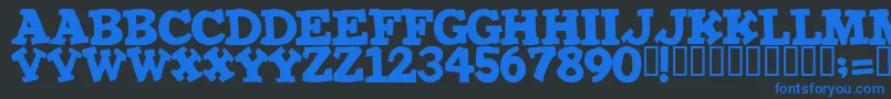 IRONMAN-fontti – siniset fontit mustalla taustalla