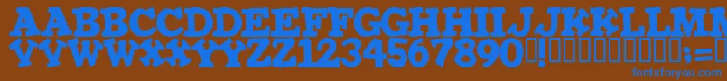 IRONMAN Font – Blue Fonts on Brown Background