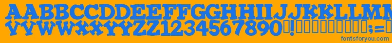 IRONMAN Font – Blue Fonts on Orange Background