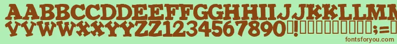 IRONMAN Font – Brown Fonts on Green Background
