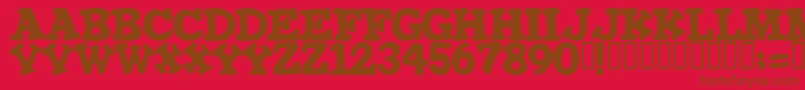 IRONMAN Font – Brown Fonts on Red Background