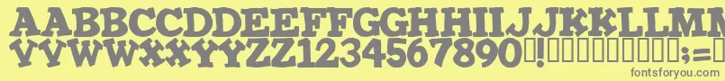 IRONMAN Font – Gray Fonts on Yellow Background
