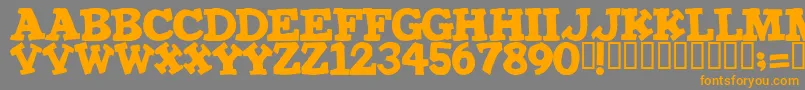 IRONMAN Font – Orange Fonts on Gray Background