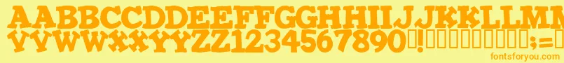 IRONMAN Font – Orange Fonts on Yellow Background