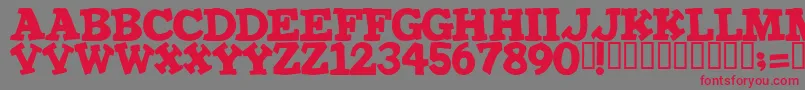 IRONMAN Font – Red Fonts on Gray Background