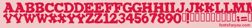 IRONMAN Font – Red Fonts on Pink Background
