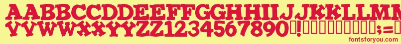 IRONMAN Font – Red Fonts on Yellow Background
