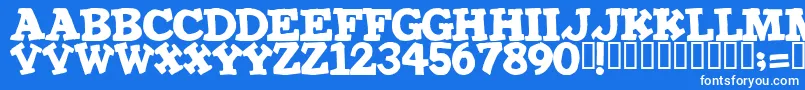 IRONMAN Font – White Fonts on Blue Background