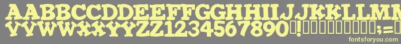 IRONMAN Font – Yellow Fonts on Gray Background
