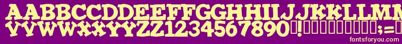 IRONMAN Font – Yellow Fonts on Purple Background