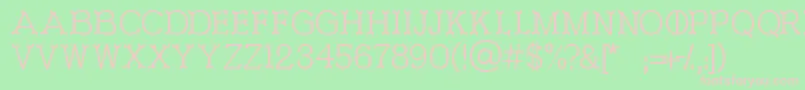 Ironworks-fontti – vaaleanpunaiset fontit vihreällä taustalla