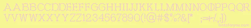 Ironworks Font – Pink Fonts on Yellow Background