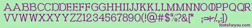 Ironworks Font – Purple Fonts on Green Background