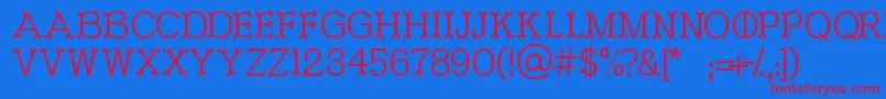 Ironworks Font – Red Fonts on Blue Background