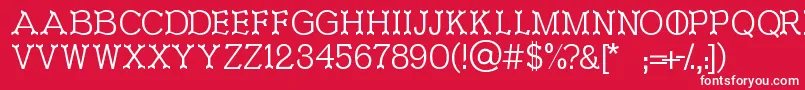 Ironworks-Schriftart – Weiße Schriften auf rotem Hintergrund