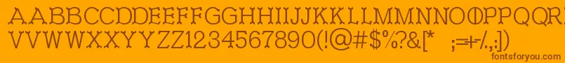 Ironworks Font – Brown Fonts on Orange Background
