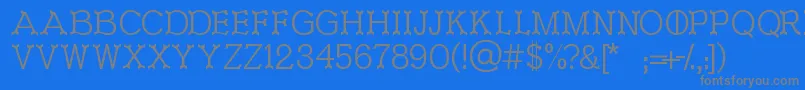 Ironworks Font – Gray Fonts on Blue Background