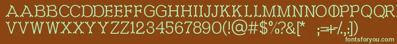 Ironworks Font – Green Fonts on Brown Background