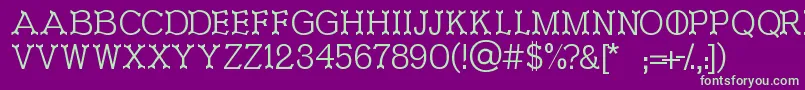 Ironworks Font – Green Fonts on Purple Background