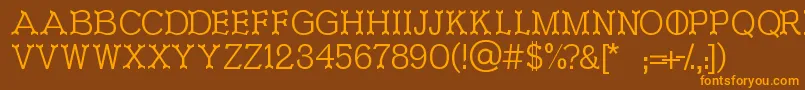 Ironworks Font – Orange Fonts on Brown Background