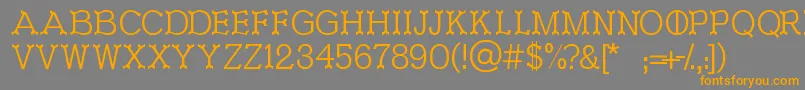 Ironworks-Schriftart – Orangefarbene Schriften auf grauem Hintergrund