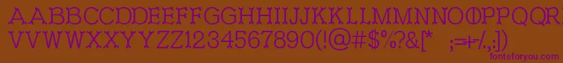 Ironworks Font – Purple Fonts on Brown Background